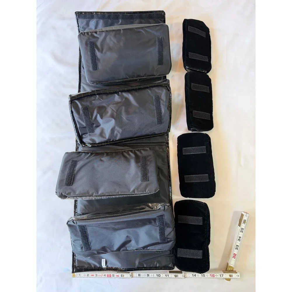 Joy Mangano Better Beauty Case Roll Up Makeup‎ Bag Black Croc Embossed NEW